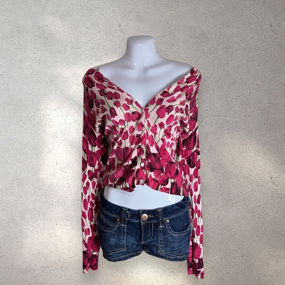 VINTAGE BELFORD MADE FOR SAKS FIFTH AVENUE FLORAL BUTTON UP CARDIGAN - Picture 1 of 6